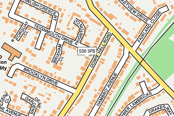 SS6 9PB map - OS OpenMap – Local (Ordnance Survey)