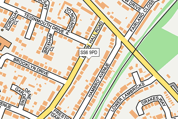 SS6 9PD map - OS OpenMap – Local (Ordnance Survey)