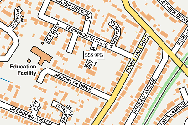 SS6 9PG map - OS OpenMap – Local (Ordnance Survey)
