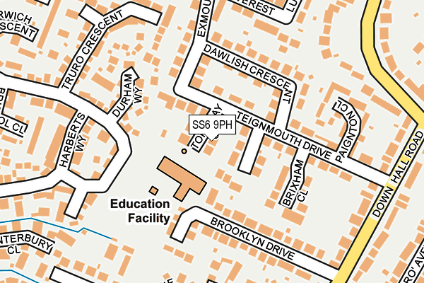 SS6 9PH map - OS OpenMap – Local (Ordnance Survey)