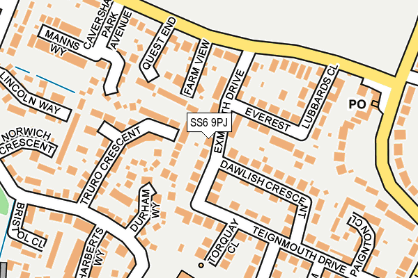 SS6 9PJ map - OS OpenMap – Local (Ordnance Survey)
