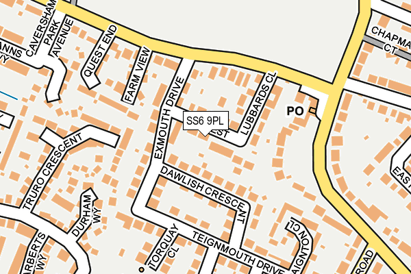 SS6 9PL map - OS OpenMap – Local (Ordnance Survey)