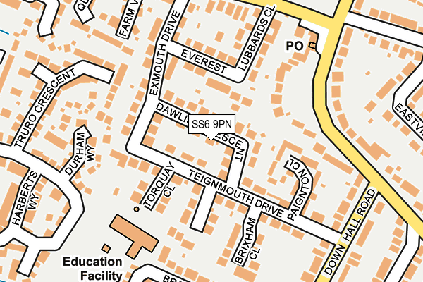 SS6 9PN map - OS OpenMap – Local (Ordnance Survey)