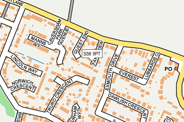 SS6 9PT map - OS OpenMap – Local (Ordnance Survey)