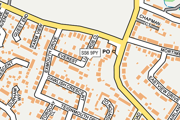 SS6 9PY map - OS OpenMap – Local (Ordnance Survey)