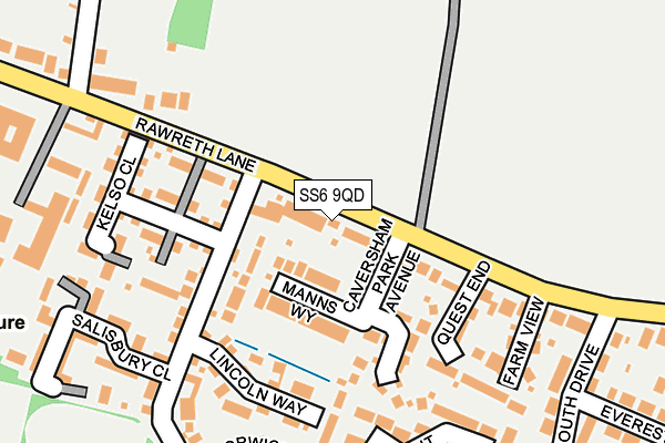 SS6 9QD map - OS OpenMap – Local (Ordnance Survey)