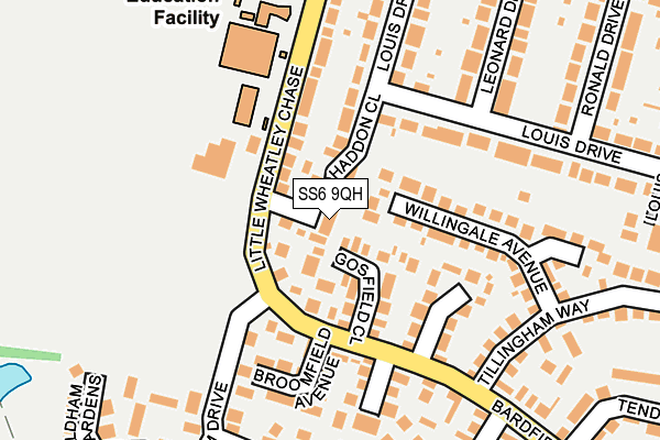 SS6 9QH map - OS OpenMap – Local (Ordnance Survey)