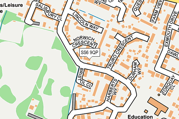 SS6 9QP map - OS OpenMap – Local (Ordnance Survey)