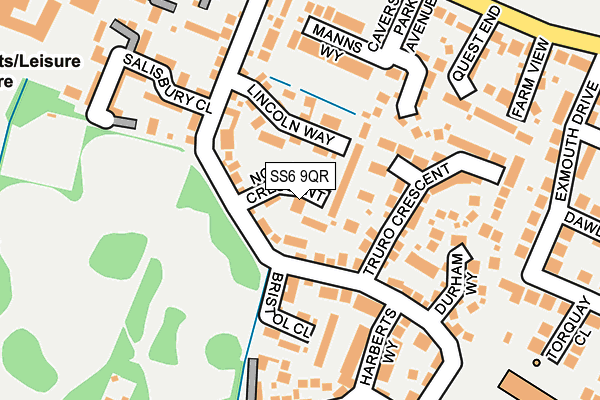 SS6 9QR map - OS OpenMap – Local (Ordnance Survey)