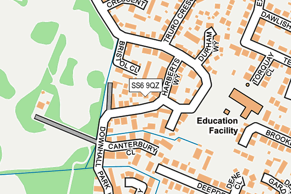 SS6 9QZ map - OS OpenMap – Local (Ordnance Survey)