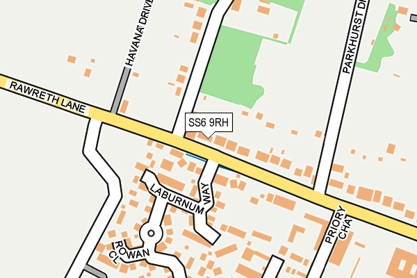 SS6 9RH map - OS OpenMap – Local (Ordnance Survey)