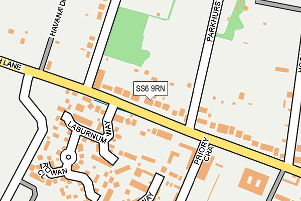 SS6 9RN map - OS OpenMap – Local (Ordnance Survey)