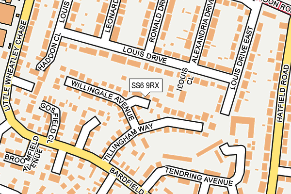 SS6 9RX map - OS OpenMap – Local (Ordnance Survey)