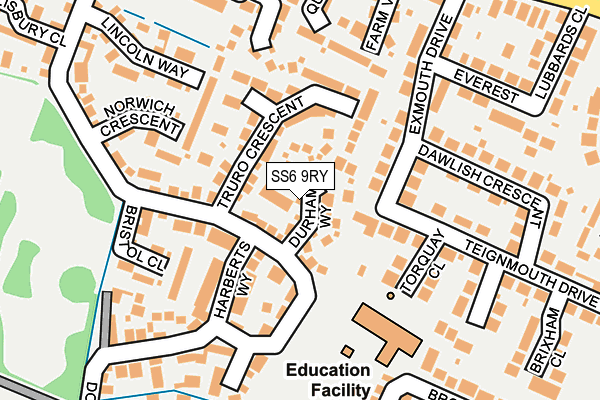 SS6 9RY map - OS OpenMap – Local (Ordnance Survey)