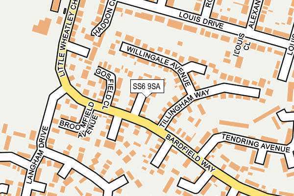 SS6 9SA map - OS OpenMap – Local (Ordnance Survey)