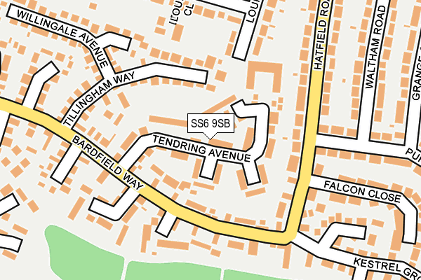 SS6 9SB map - OS OpenMap – Local (Ordnance Survey)