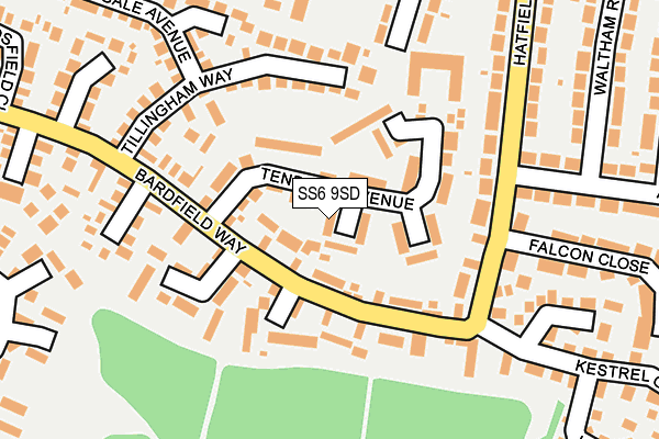 SS6 9SD map - OS OpenMap – Local (Ordnance Survey)