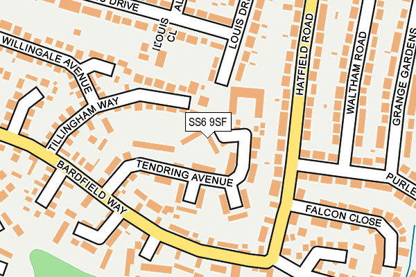 SS6 9SF map - OS OpenMap – Local (Ordnance Survey)