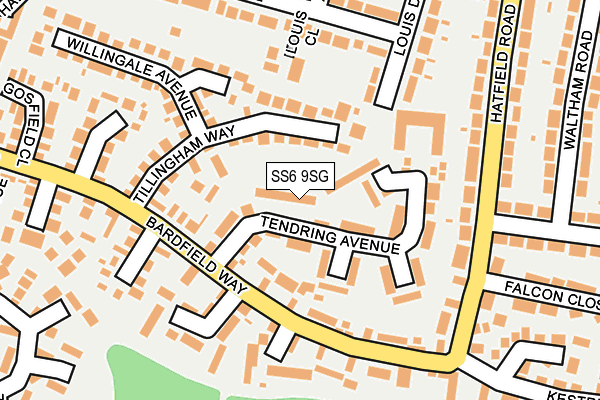 SS6 9SG map - OS OpenMap – Local (Ordnance Survey)