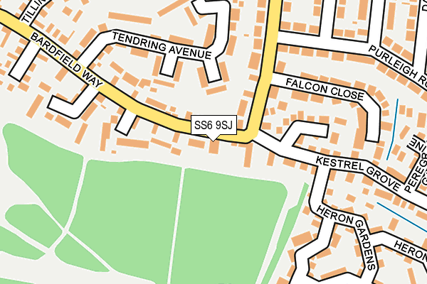 SS6 9SJ map - OS OpenMap – Local (Ordnance Survey)