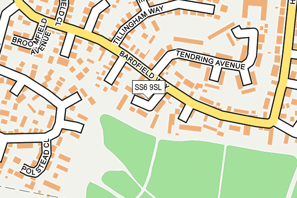 SS6 9SL map - OS OpenMap – Local (Ordnance Survey)