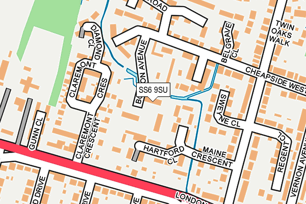 SS6 9SU map - OS OpenMap – Local (Ordnance Survey)