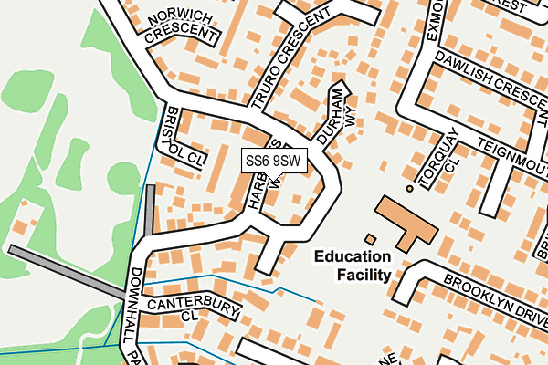SS6 9SW map - OS OpenMap – Local (Ordnance Survey)