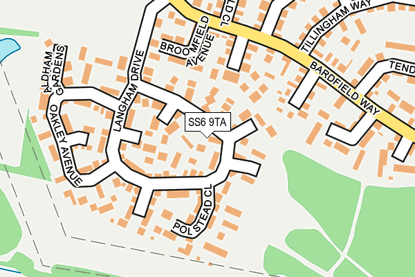 SS6 9TA map - OS OpenMap – Local (Ordnance Survey)