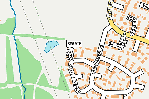 SS6 9TB map - OS OpenMap – Local (Ordnance Survey)