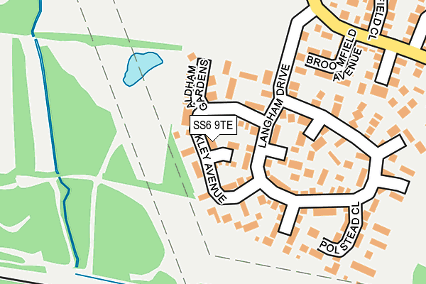SS6 9TE map - OS OpenMap – Local (Ordnance Survey)