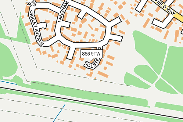 SS6 9TW map - OS OpenMap – Local (Ordnance Survey)