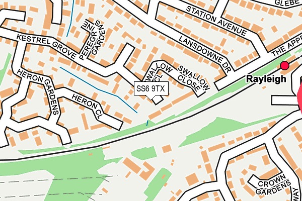 SS6 9TX map - OS OpenMap – Local (Ordnance Survey)