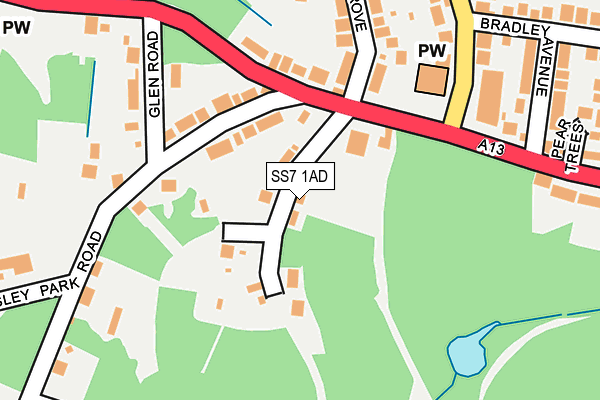SS7 1AD map - OS OpenMap – Local (Ordnance Survey)