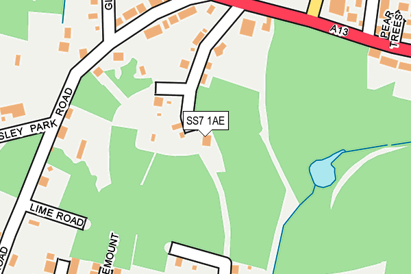 SS7 1AE map - OS OpenMap – Local (Ordnance Survey)