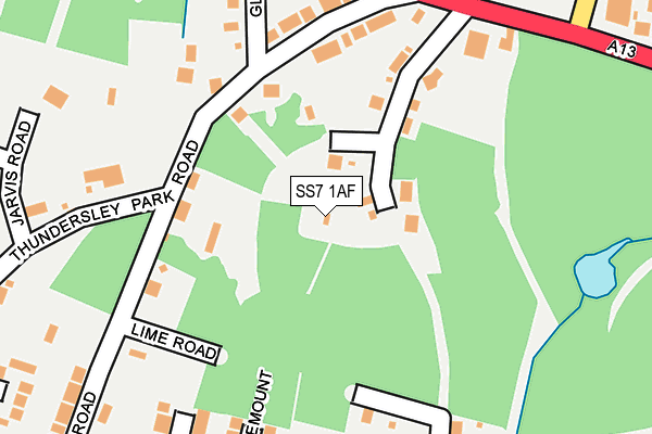 SS7 1AF map - OS OpenMap – Local (Ordnance Survey)