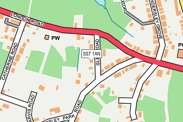 SS7 1AN map - OS OpenMap – Local (Ordnance Survey)