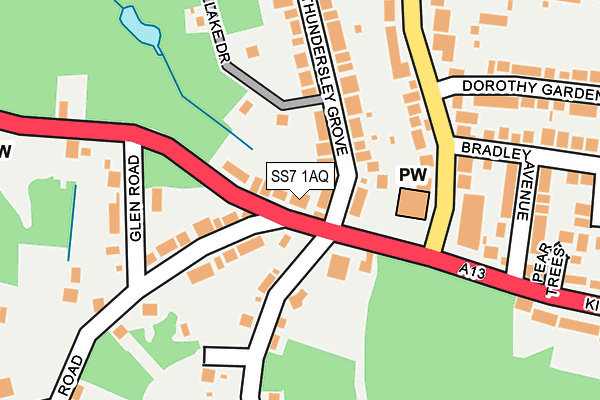 SS7 1AQ map - OS OpenMap – Local (Ordnance Survey)