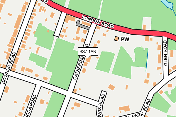 SS7 1AR map - OS OpenMap – Local (Ordnance Survey)
