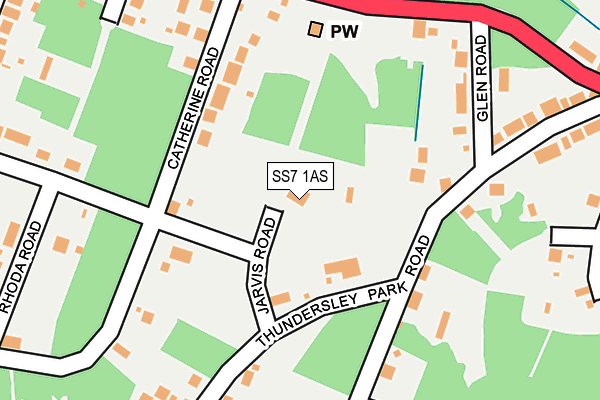 SS7 1AS map - OS OpenMap – Local (Ordnance Survey)