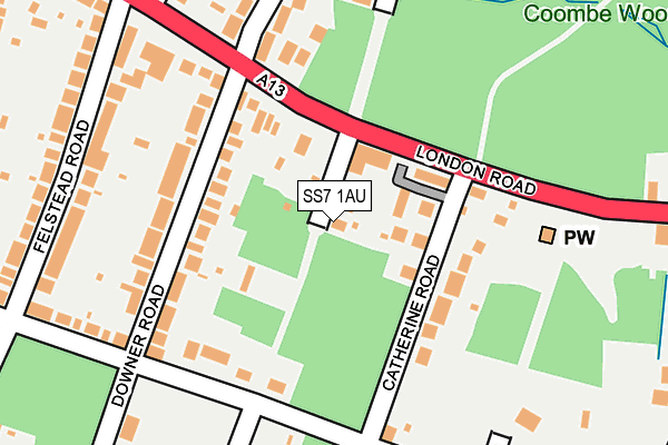 SS7 1AU map - OS OpenMap – Local (Ordnance Survey)