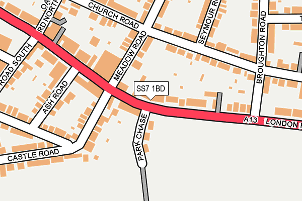 SS7 1BD map - OS OpenMap – Local (Ordnance Survey)
