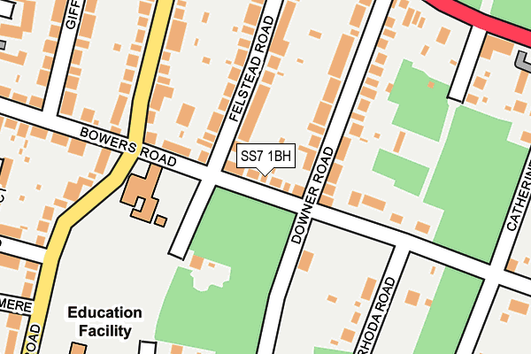 SS7 1BH map - OS OpenMap – Local (Ordnance Survey)