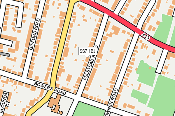 SS7 1BJ map - OS OpenMap – Local (Ordnance Survey)