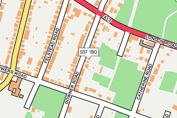SS7 1BQ map - OS OpenMap – Local (Ordnance Survey)