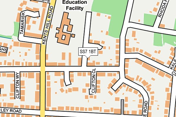SS7 1BT map - OS OpenMap – Local (Ordnance Survey)