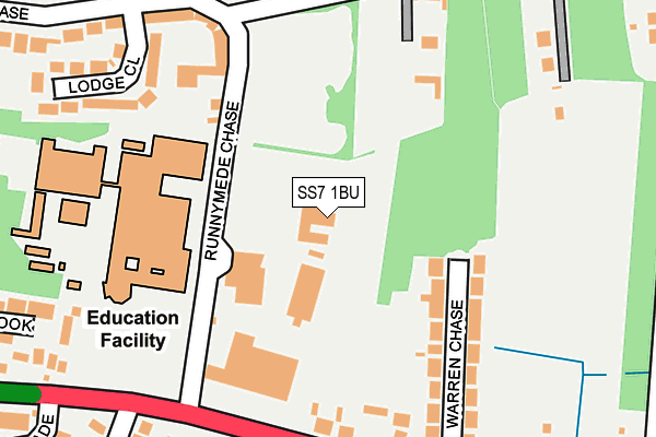 SS7 1BU map - OS OpenMap – Local (Ordnance Survey)