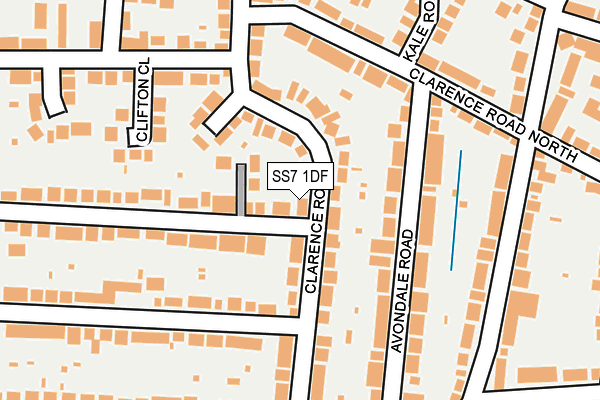 SS7 1DF map - OS OpenMap – Local (Ordnance Survey)