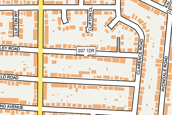 SS7 1DR map - OS OpenMap – Local (Ordnance Survey)