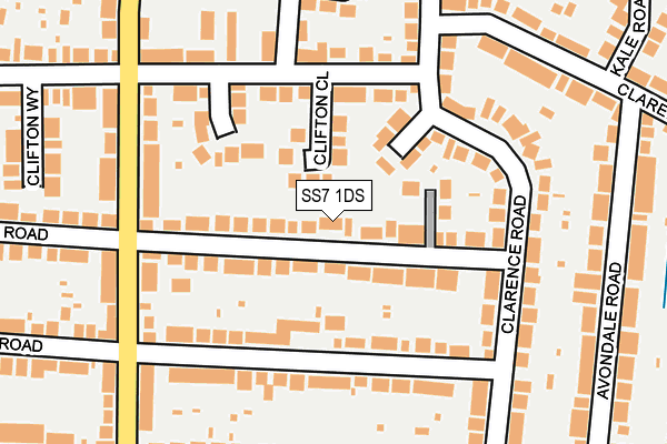 SS7 1DS map - OS OpenMap – Local (Ordnance Survey)