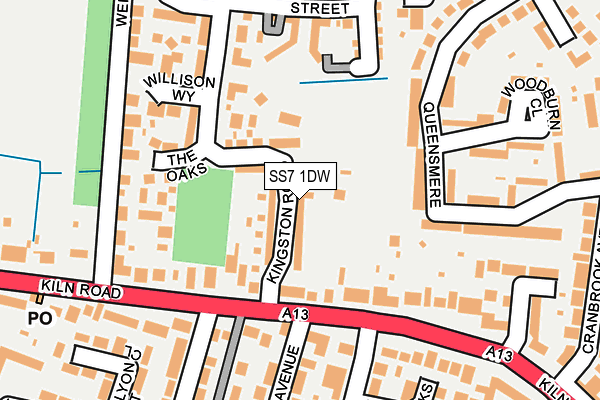 SS7 1DW map - OS OpenMap – Local (Ordnance Survey)